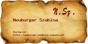 Neuburger Szabina névjegykártya